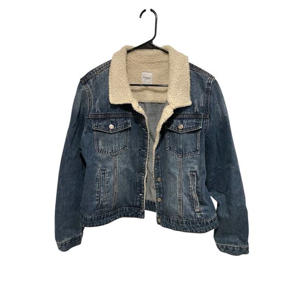 Kensie jean jacket Sherpa collar size XL - Picture 1 of 7
